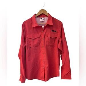 NWT Little Donkey Andy Vented UV Protectant Button Down Shirt- Size Large- Coral